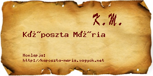 Káposzta Mária névjegykártya