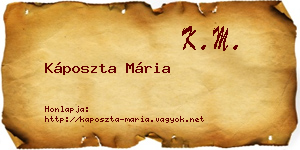 Káposzta Mária névjegykártya