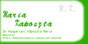 maria kaposzta business card